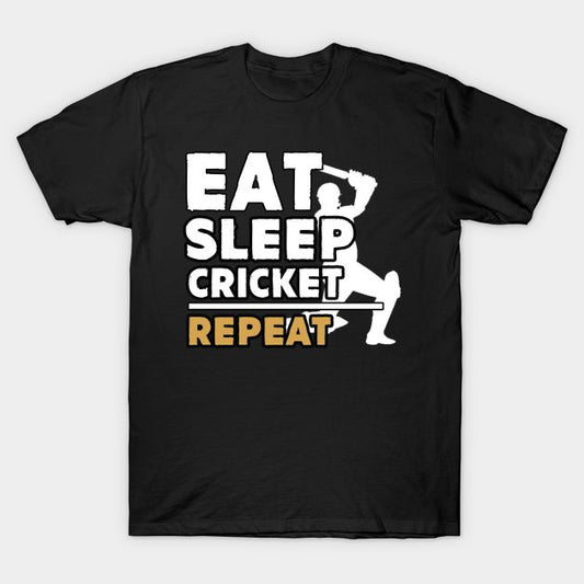 Eat, Sleep, Cricket & Repeat Batting Print T-Shirt