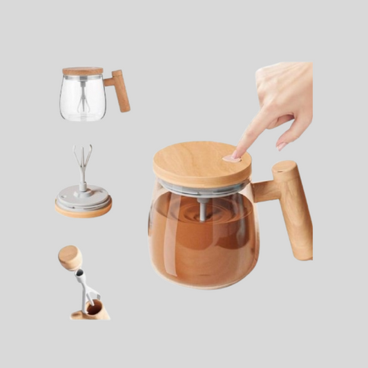 DK – Electric Self-Stirring Coffee Mug Borosilicate Mixing Cup with Lid