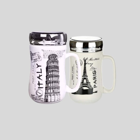 DK - Premium City Landmark Ceramic Mug with Metallic Lid