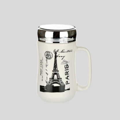 DK - Premium City Landmark Ceramic Mug with Metallic Lid