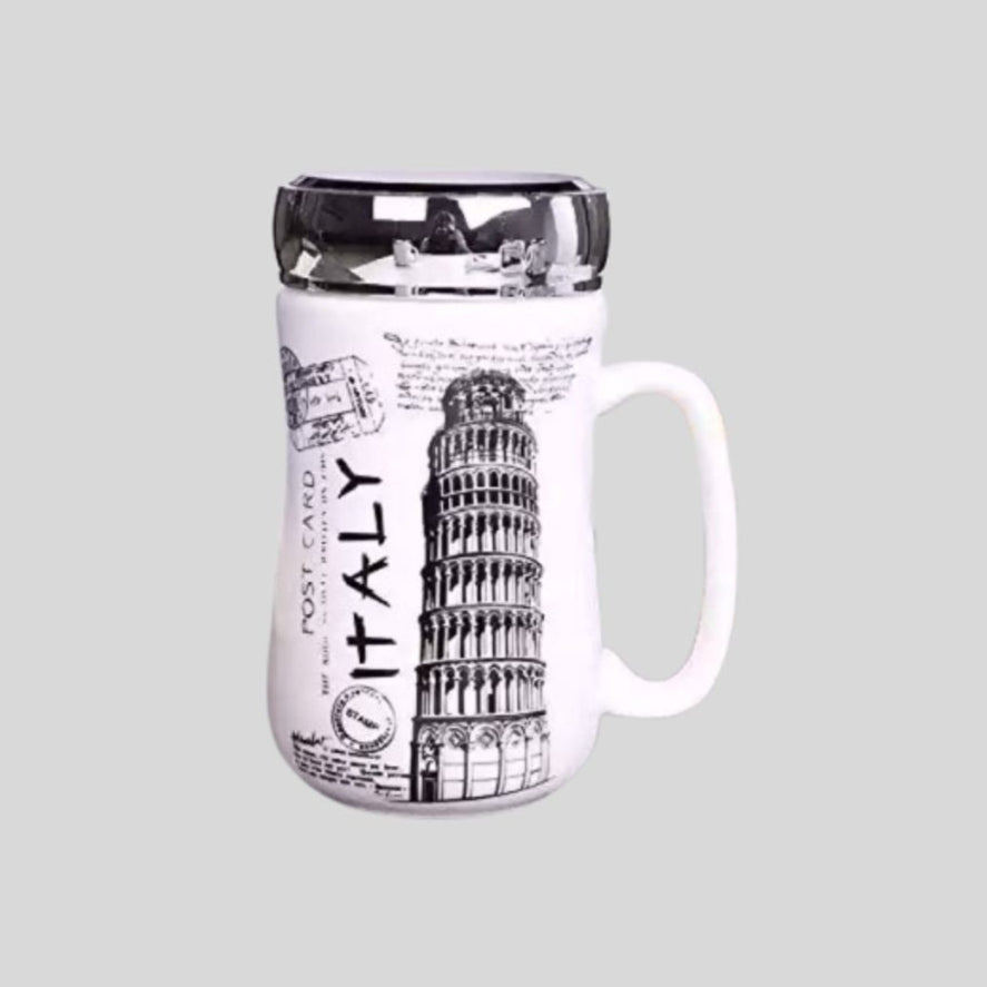 DK - Premium City Landmark Ceramic Mug with Metallic Lid