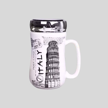 DK - Premium City Landmark Ceramic Mug with Metallic Lid