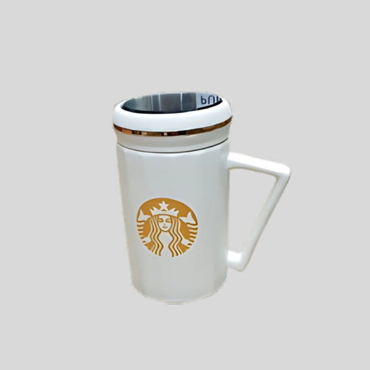 DK - Premium White Starbucks-Inspired Travel Mug Stainless Steel Insulated Coffee Cup