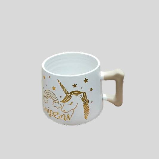 DK - Premium Ceramic Unicorn Mug with Gold Print | Cute Coffee & Tea Cup for Kids & Adults – 350ml