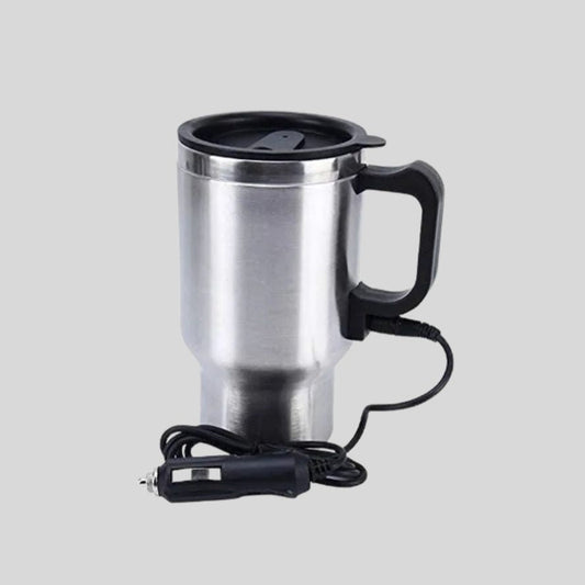 DK -  Car Heating Mug - 12V Stainless Steel Travel Coffee Tumbler with Car Charger