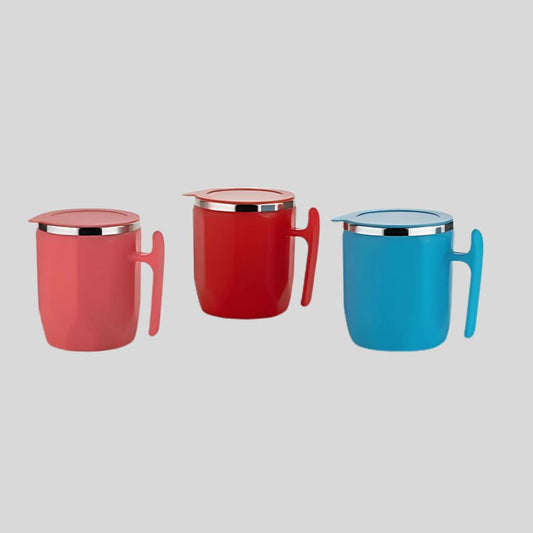 DK -  Insulated Double-Walled Coffee Mug with Lid - Tea Infuser Mug