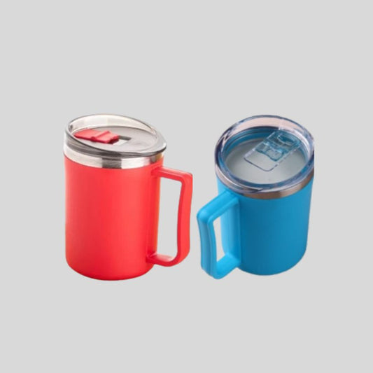 DK -  Insulated Stainless Steel Coffee Mug with Sliding Lid - Travel Tumbler