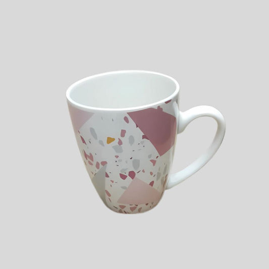 DK - Ceramic Coffee Mug with Terrazzo Print - 350ml Modern Tea Cup