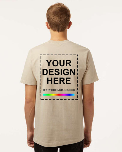 Add Your Design Here Backside of Beige Short Sleeve T-Shirt 