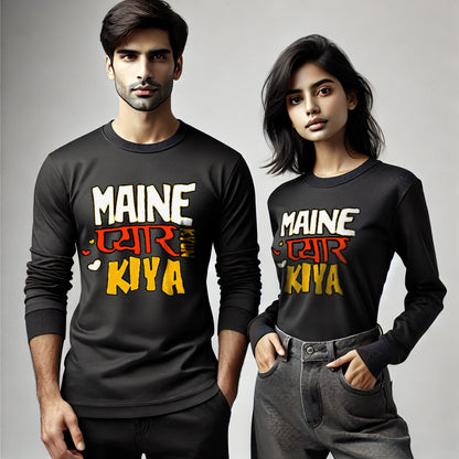 Meine Pyaar Kiya & Meine Pyaar Kyun Kiya Couple T-Shirts - Long Sleeve