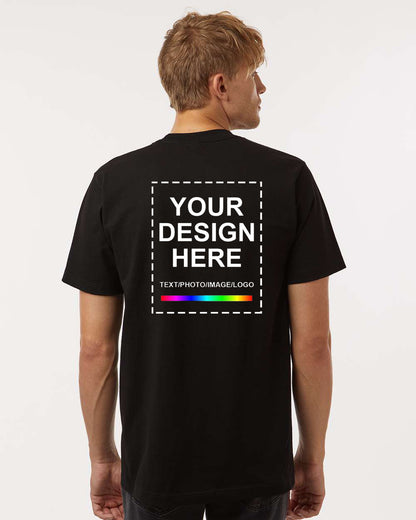 Back View Add Your Design Here on Black T-Shirt