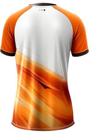Back View of Orange and White Sublimation Sport T-Shirt