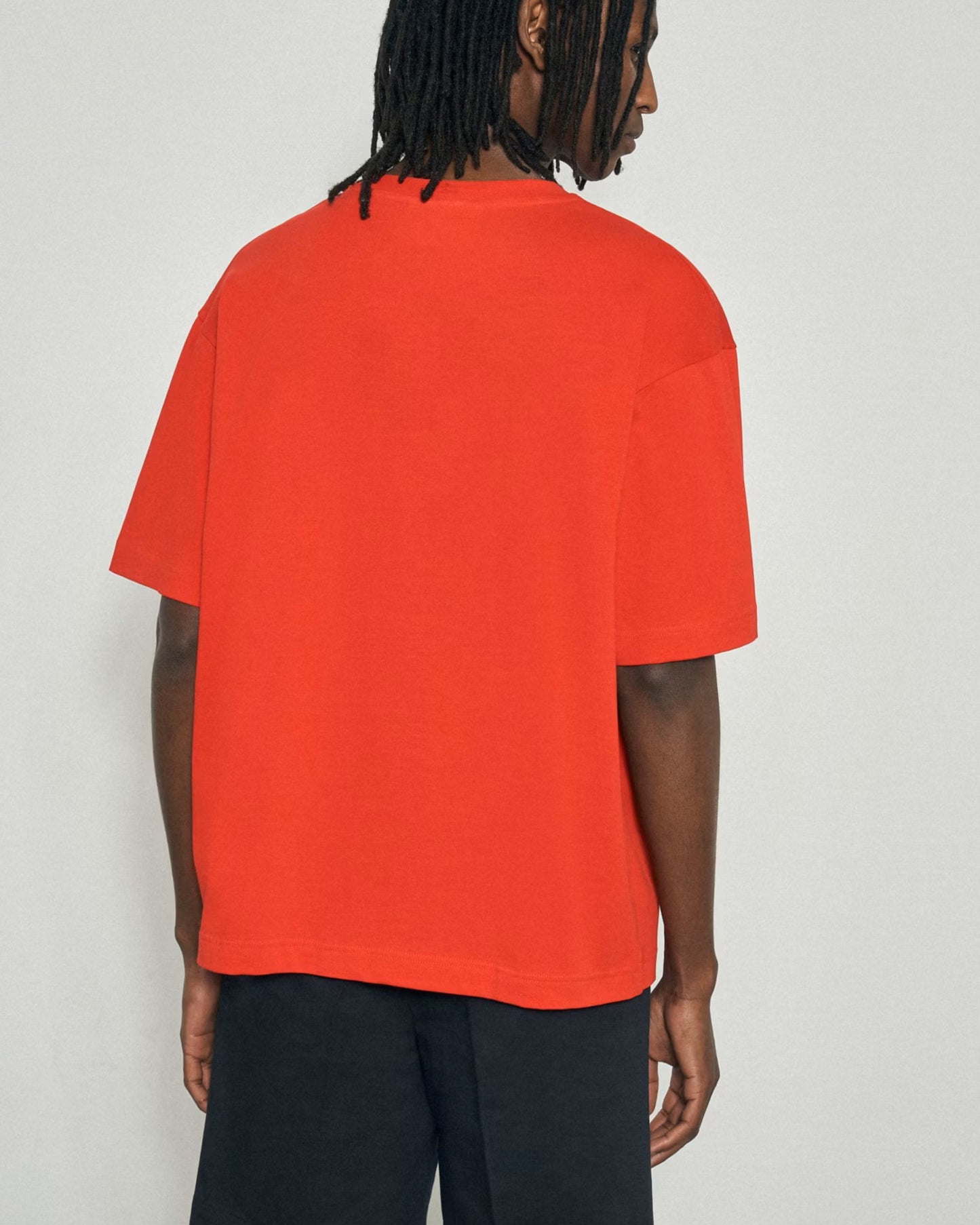 Back View of Short Sleeve Orange Oversize T-Shirt