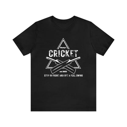 Black "Rusty's Cricket" Bats Graphic T-shirt
