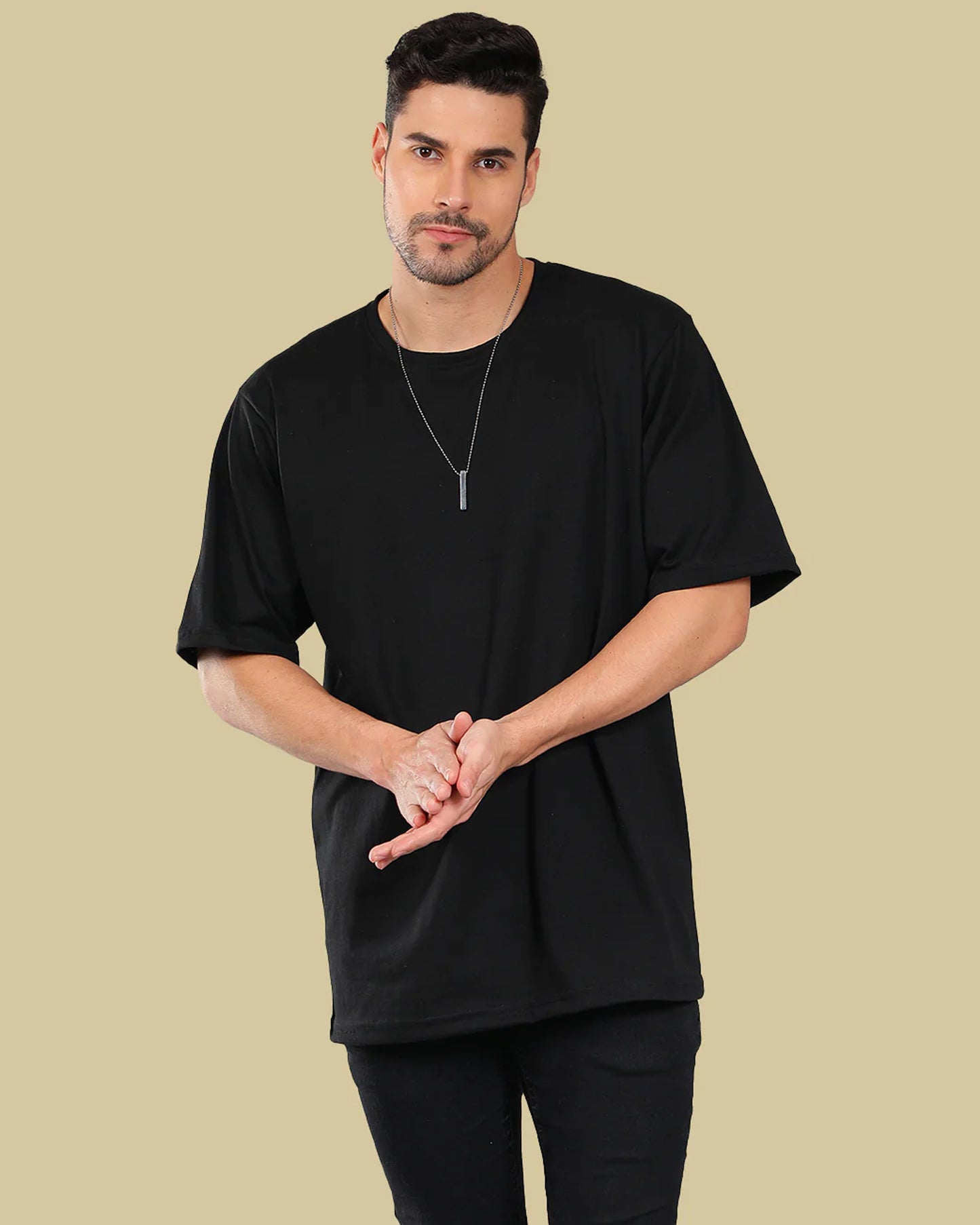 Black_T-Shirt_Style_Simple_Elegance_for_the_Modern_Man front  side view