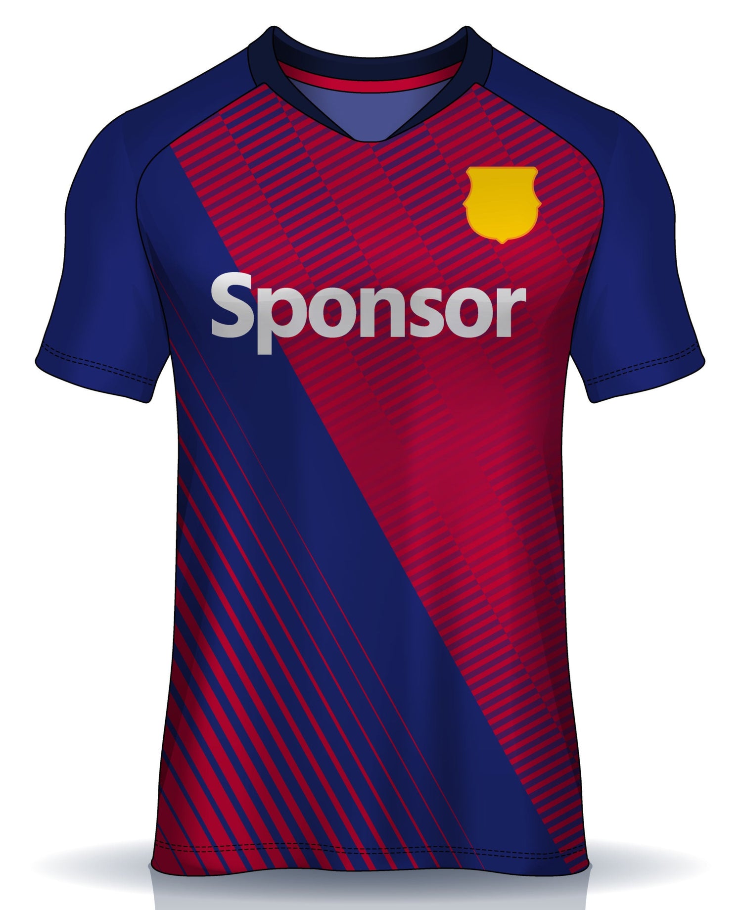 Blue and red Barcelona Soccer T-Shirt with sponsor logo and number 14.