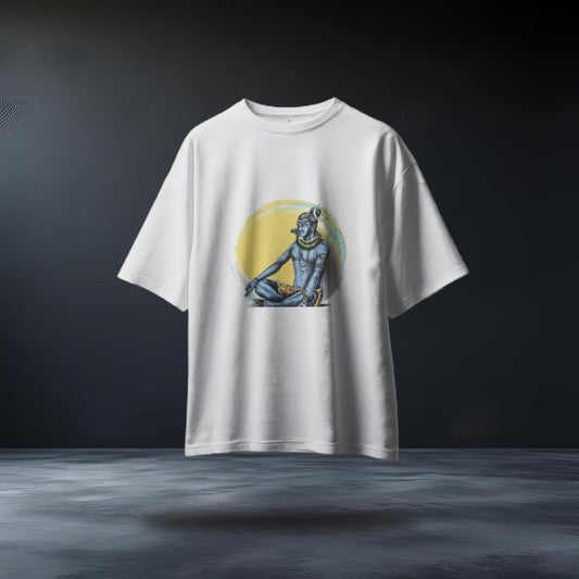 Lord Shiva Meditation T-Shirt: Oversized Cotton Design