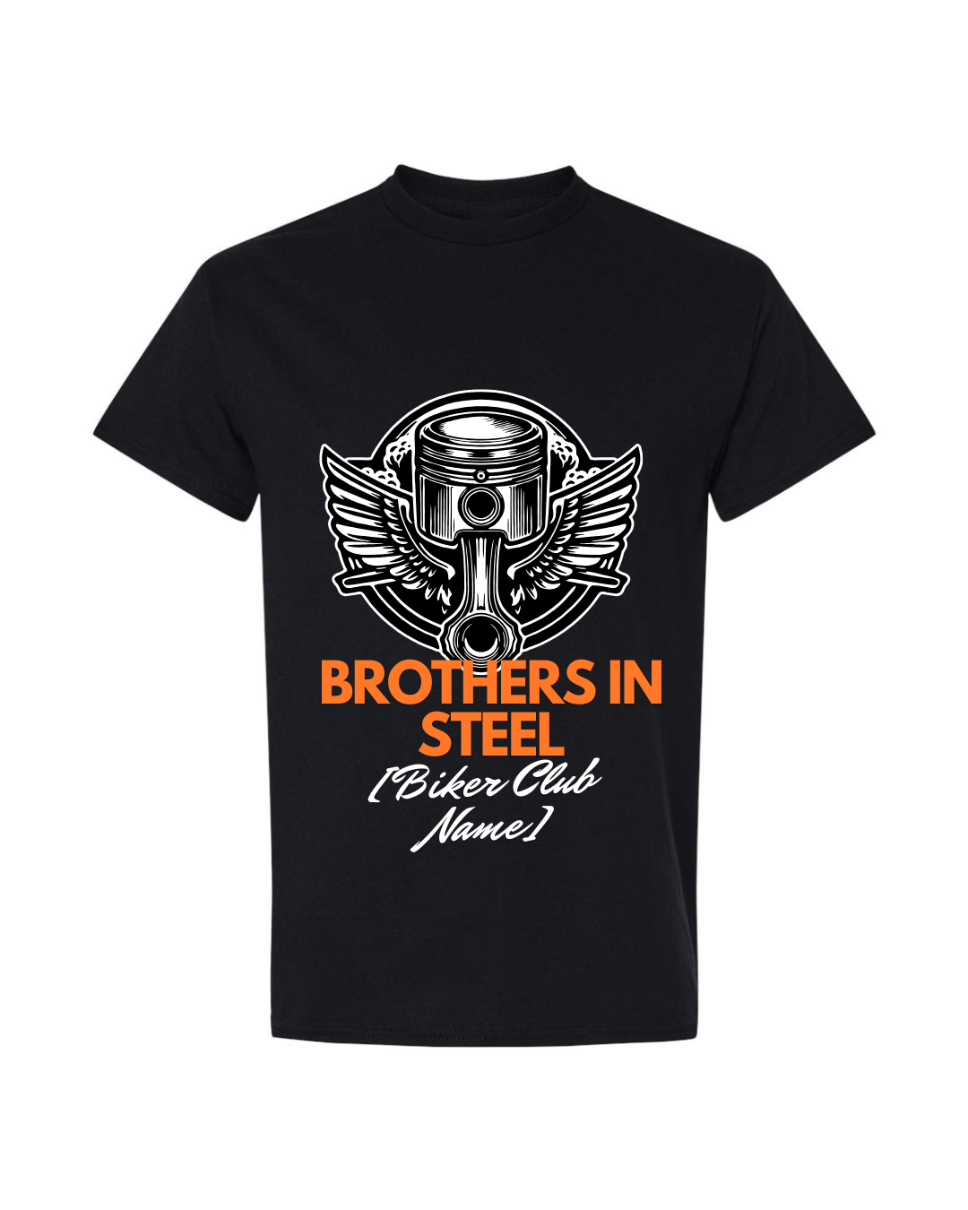 🏍️ Brothers in Steel – Custom Biker Club Tee