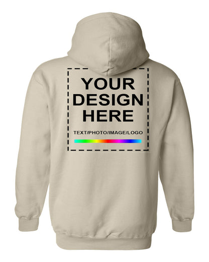 Customized Beige Hoodie Back View.