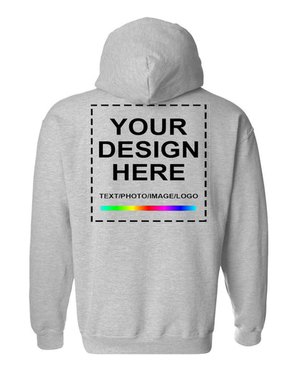 Customized Light Grey Hoodies Back View.