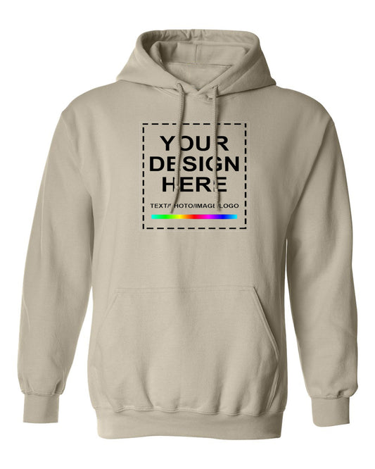 Customized Print Beige Hoodies Front View.