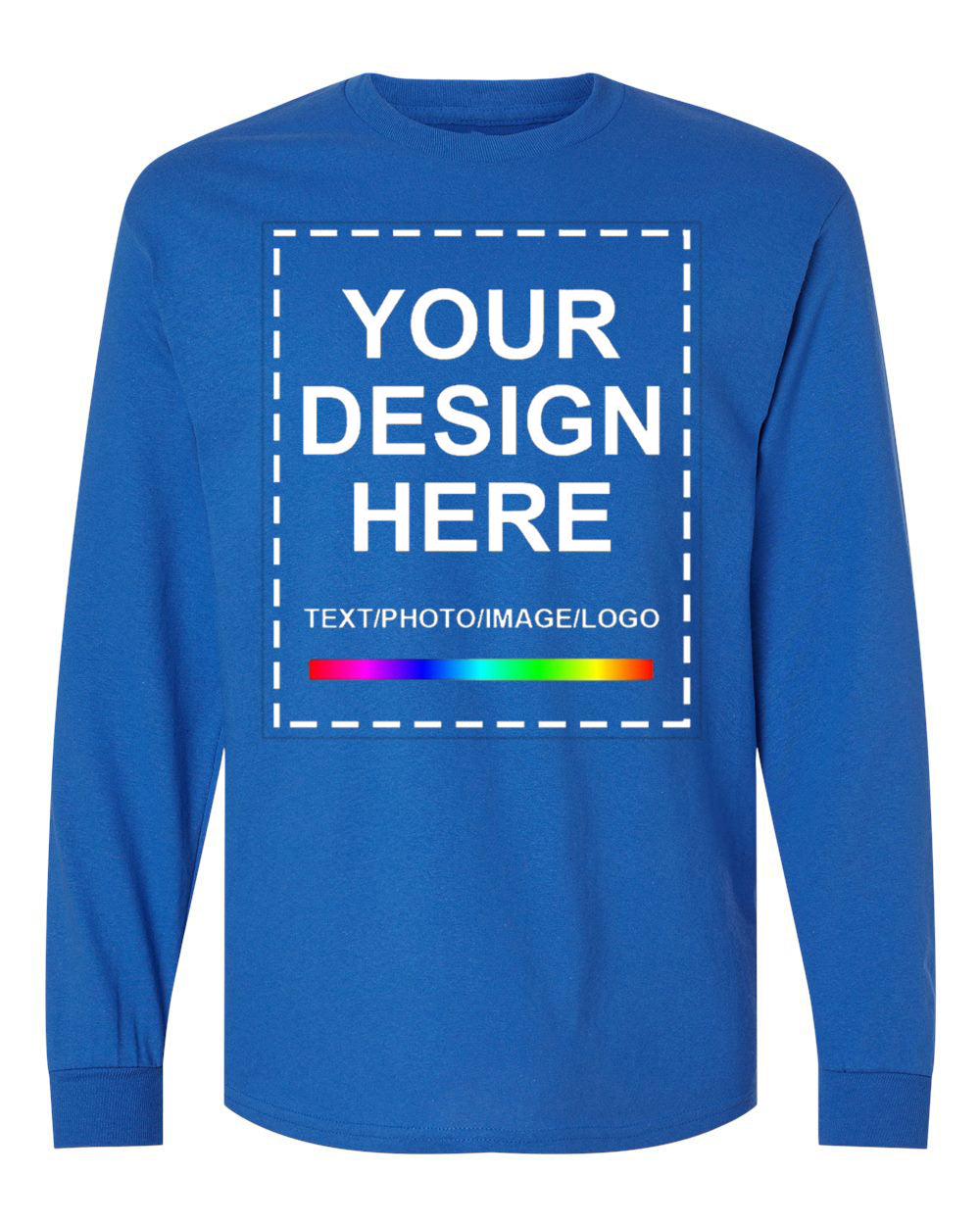 Customized Print Blue Sweatshirt Front View