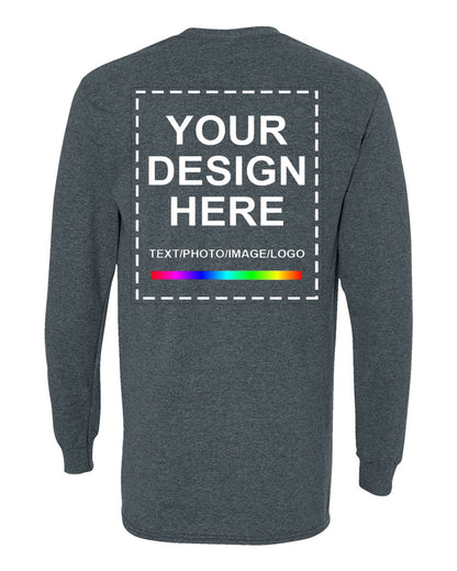 Customized Print Heather Grey Sweatshirt Back View