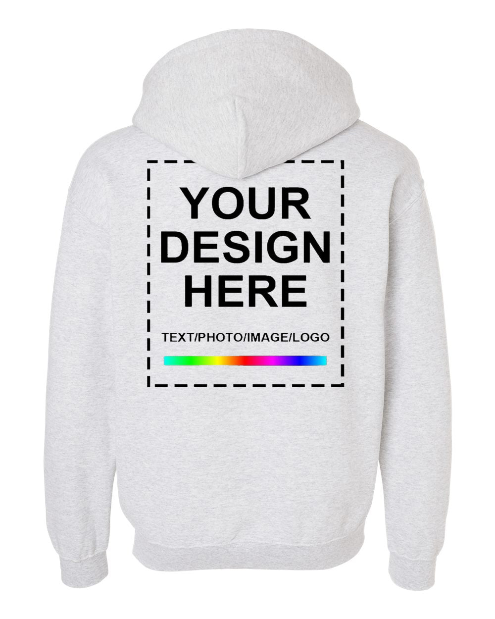 Customized White Hoodies Back View.