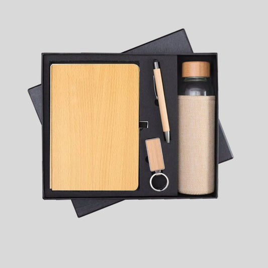 DK - 4 in 1 Wooden Glass Bottle Diary Set DBKP - 512