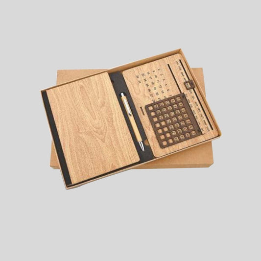 DK - 3 in 1 Wooden Diary with Calendar Set DLCP - 419