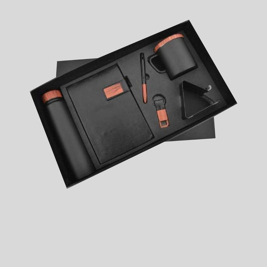 DK - 6 in 1 Wood Plated Magnet Diary Bottle Mobile Stand Cup Pen Keychain Set DBMCPK - 703