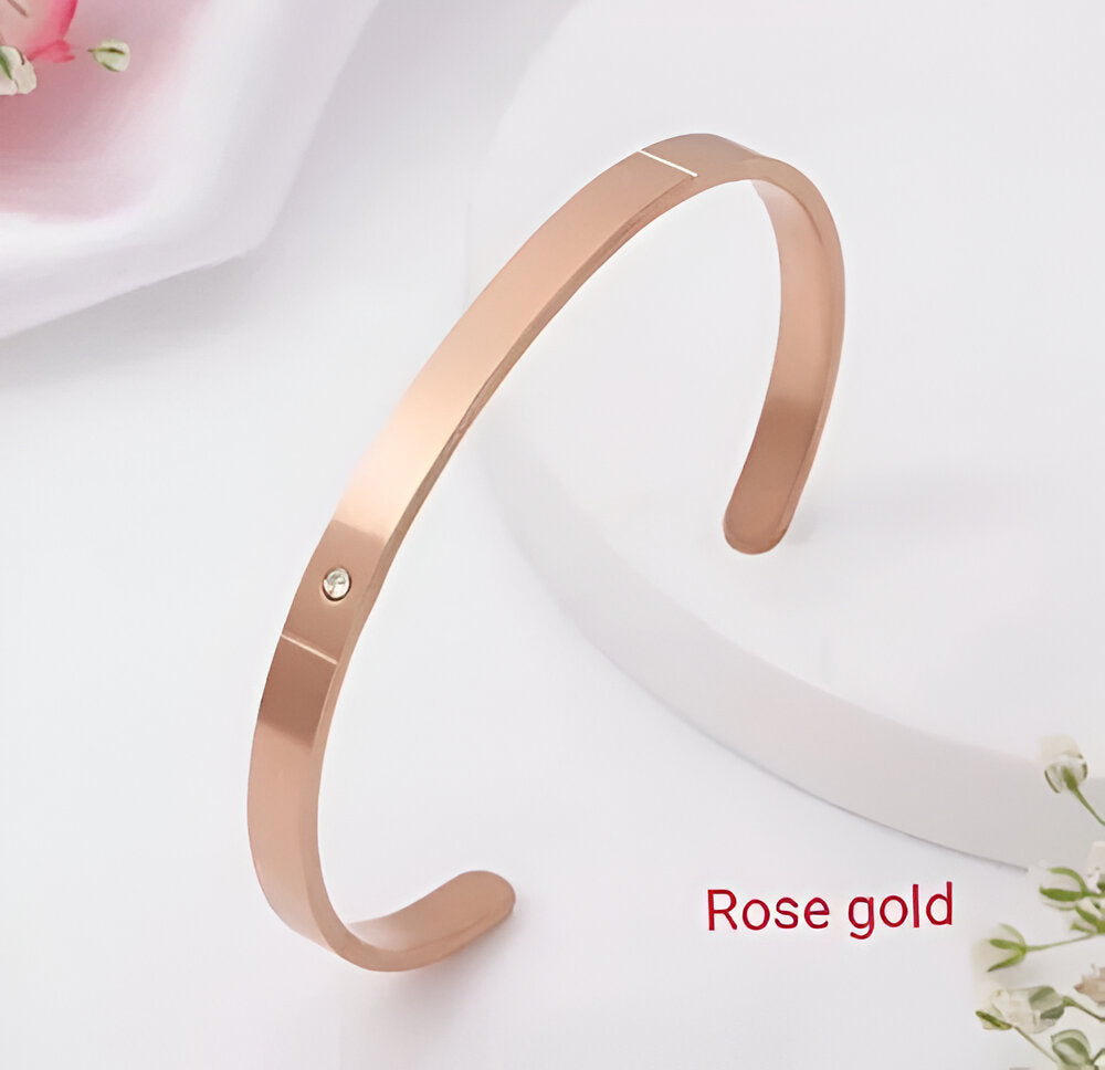 Custom Diamond Kada in Stainless Steel | Gold Matte Finish