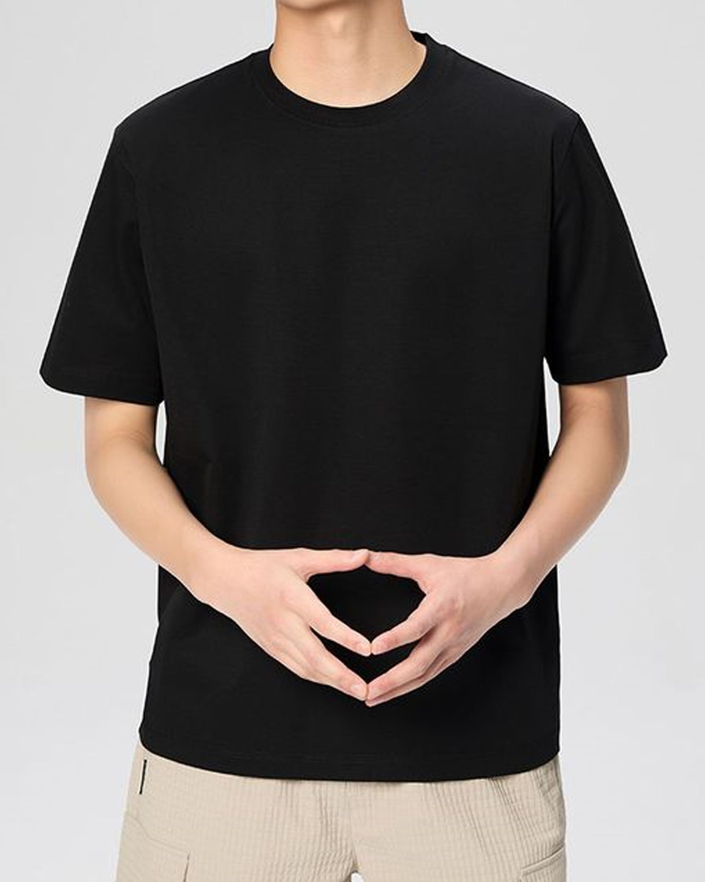 Faceless Front View for Black Oversize T-Shirt