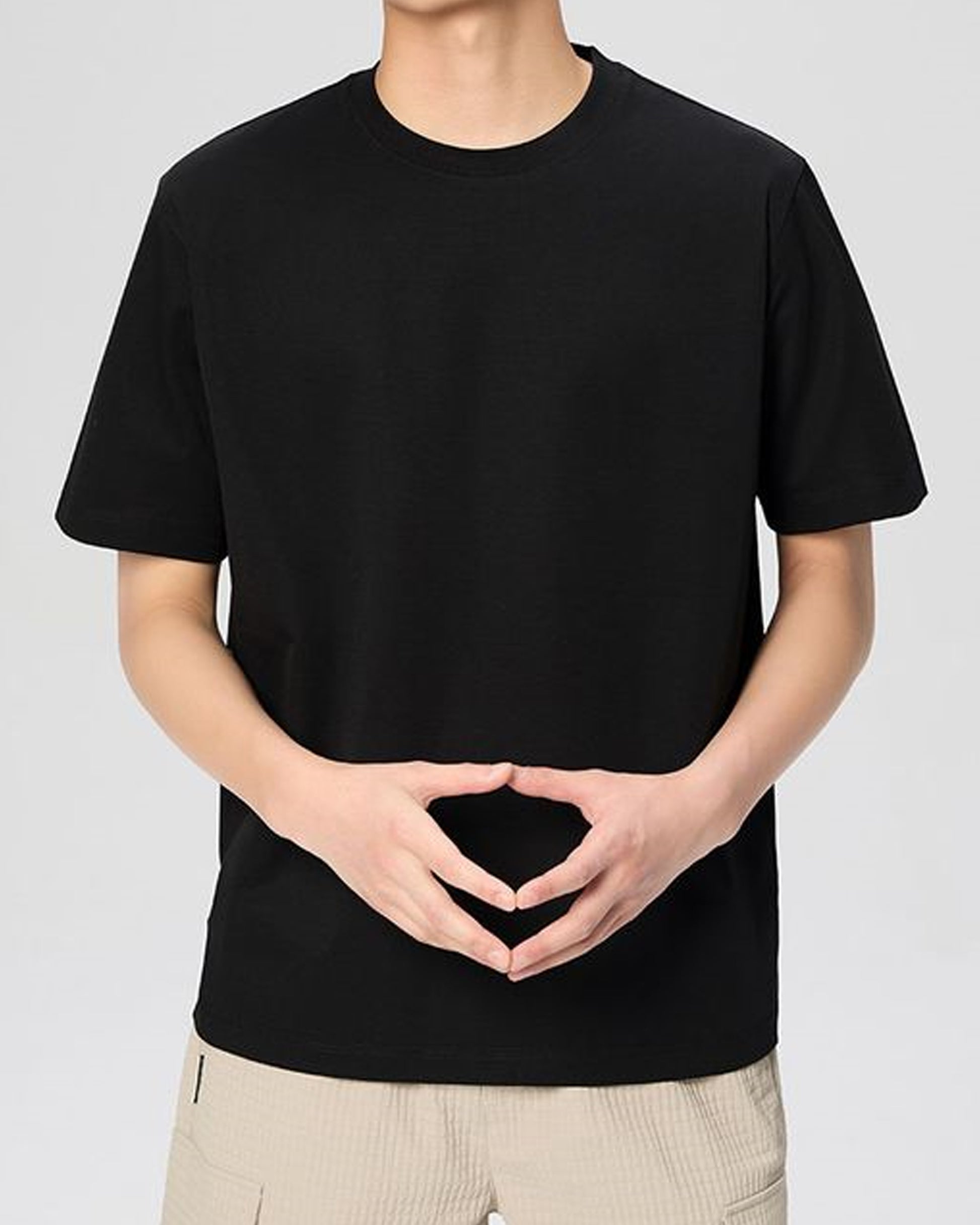 Faceless Front View for Black Oversize T-Shirt