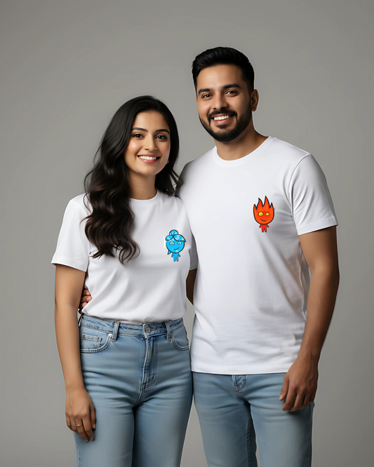 Fireboy and Watergirl Matching Couple T-Shirts