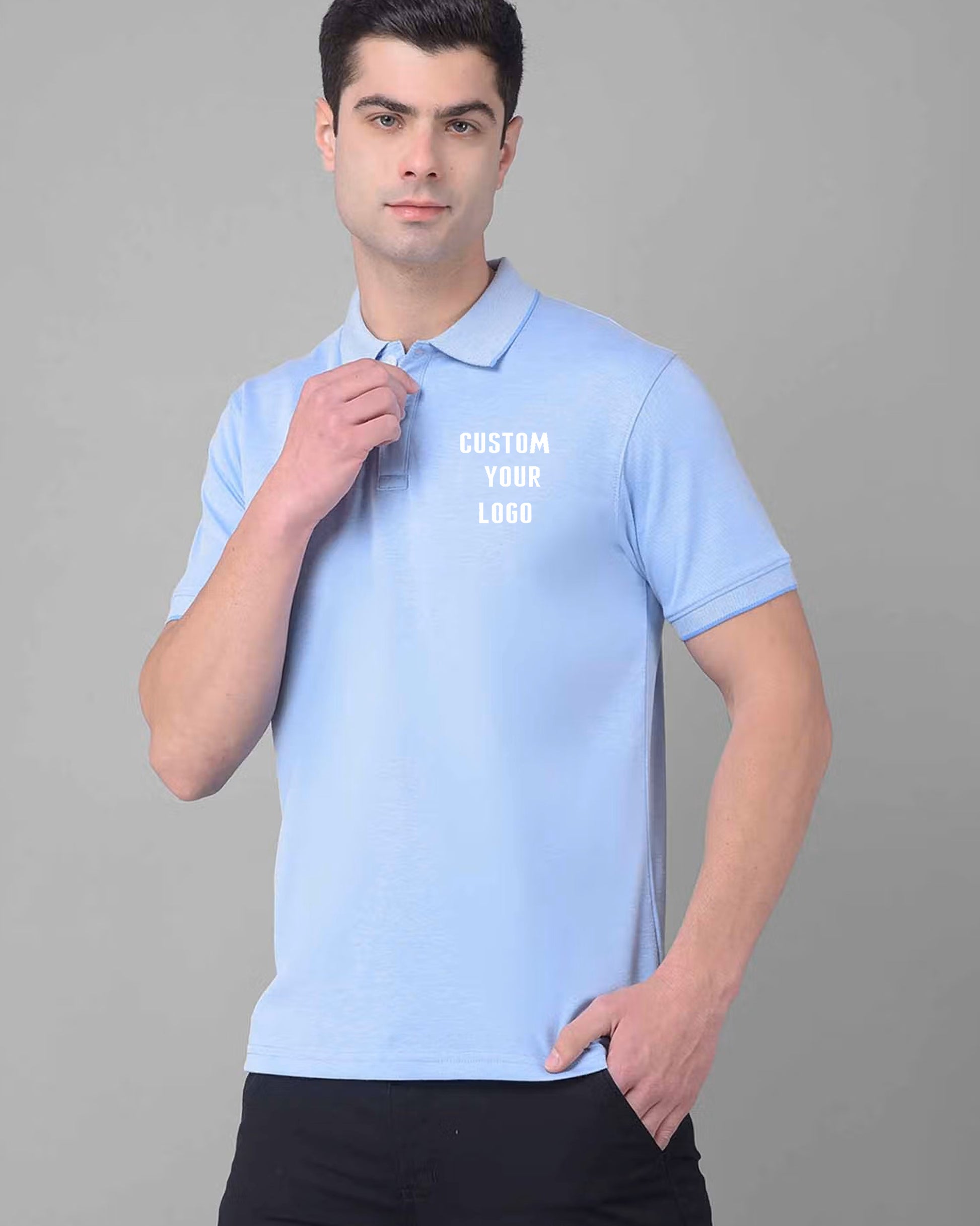 Frontside_Light_Blue_Polo_TShirt_with_CUSTOM_YOUR_LOGO_Text