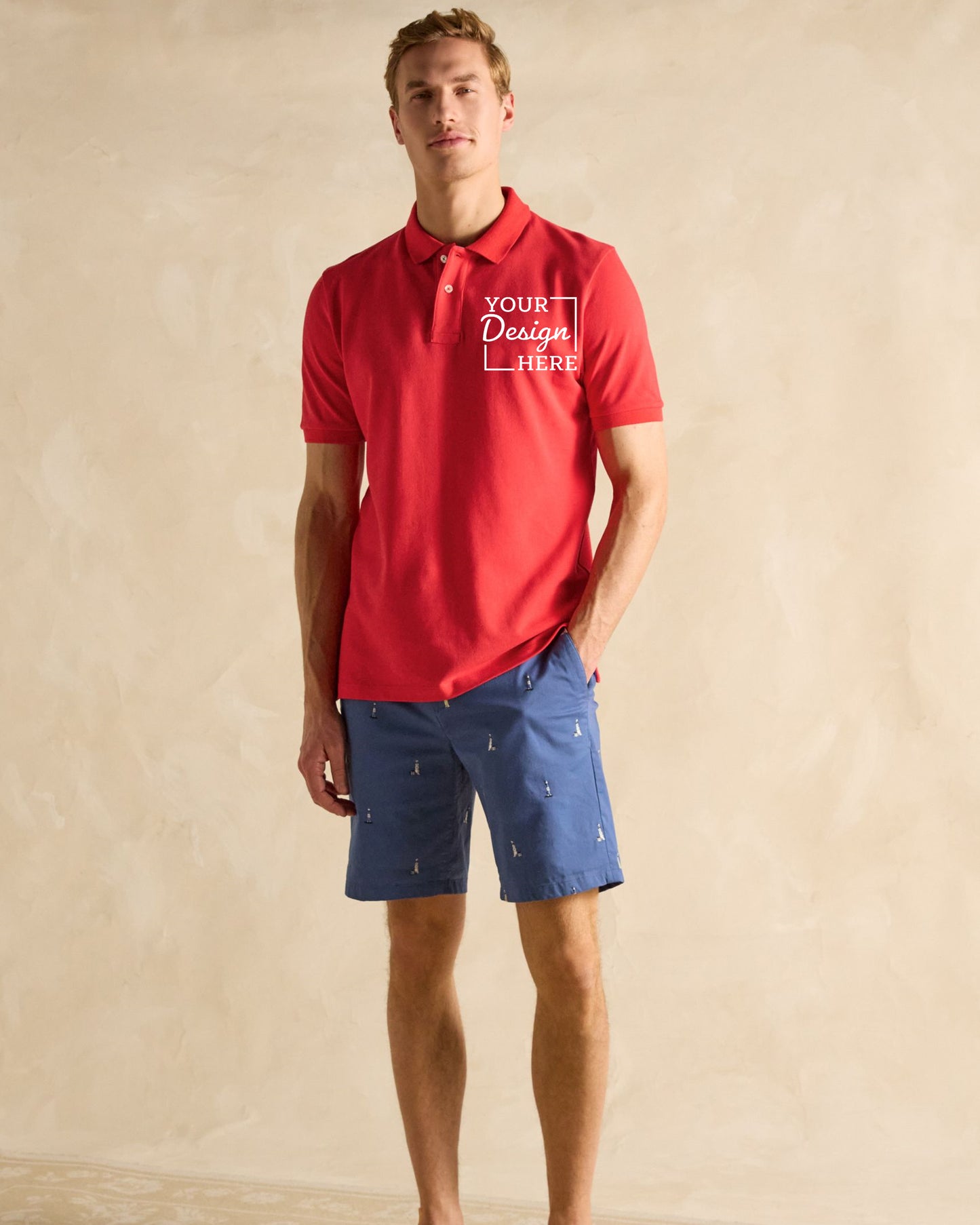 Frontside_Red_Polo_TShirt_with_YOUR_Design_HERE_in_a_Box