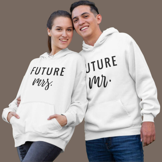 Future Mr. & Mrs. Couple White Hoodies