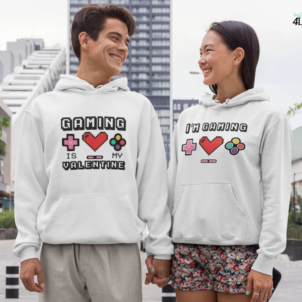 Gaming Is My Valentine Couple Hoodies