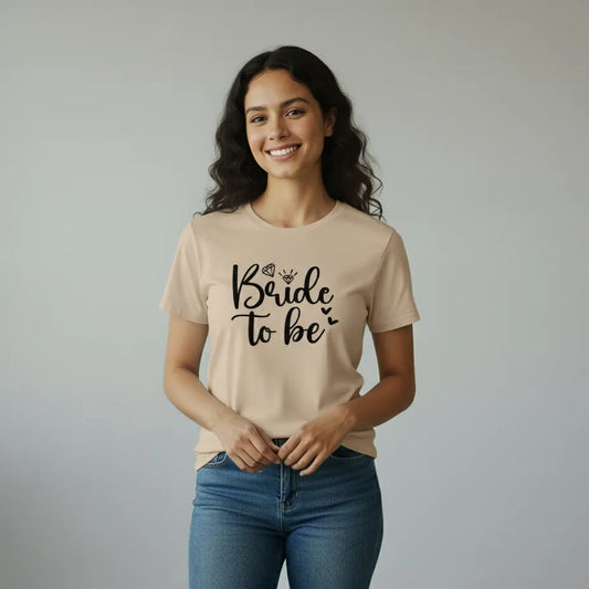 DivviK Bride To Be T-shirt | Personalized Bridal Round Neck Tee for Bachelorette & Wedding Events