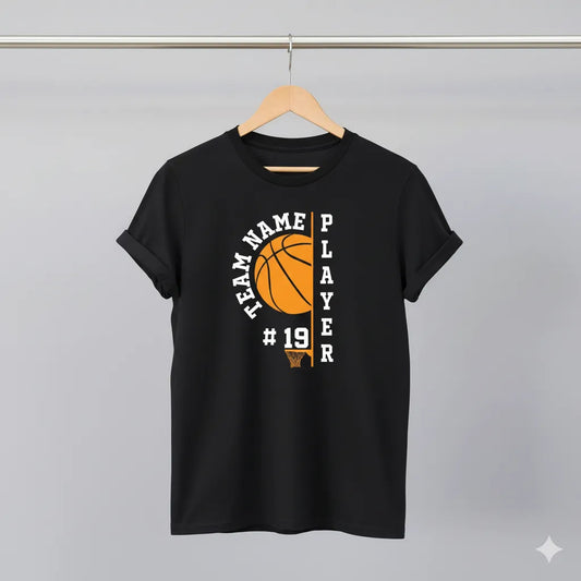 Custom Name #19 Player Design Basketball T-Shirt