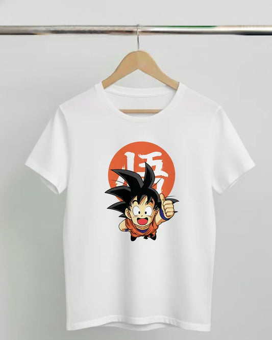 DivviK Kid Goku Thumbs Up Graphic T-Shirt | Dragon Ball Z Anime Fan Tee