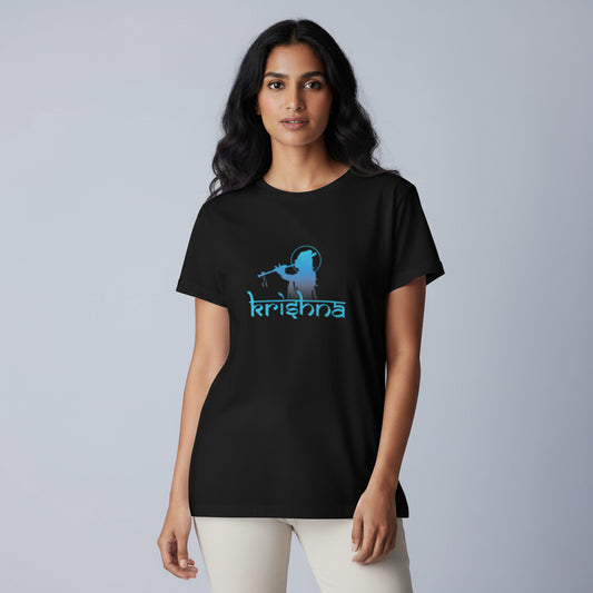 Krishna's Flute Echo T-Shirt:  Modern Script Design