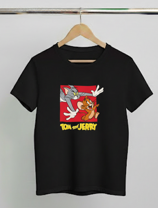 DivviK Classic Tom and Jerry Graphic T-Shirt | Retro Cartoon Fan Tee