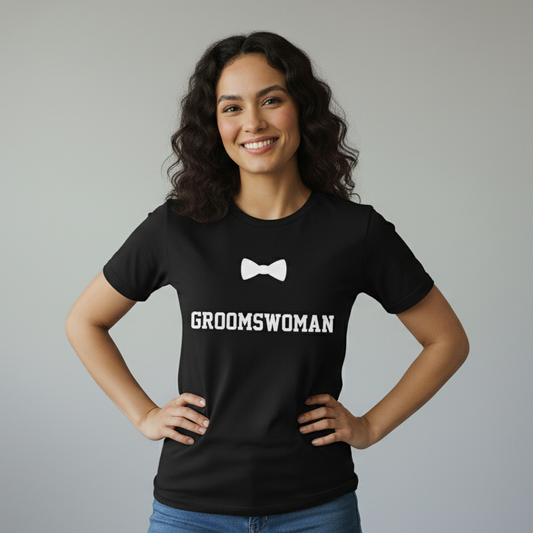 Groomswoman Bowtie: Celebrate the Bride's Female Attendant T-Shirt