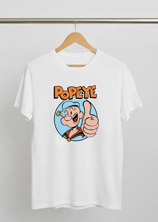 DivviK Classic Popeye the Sailor Thumbs Up Graphic T-Shirt | Vintage Cartoon Tee