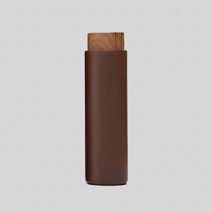 400 ML Matte Flask with Wooden Finish Cap – Stylish Customizable Gift Bottle DKGHA- 052