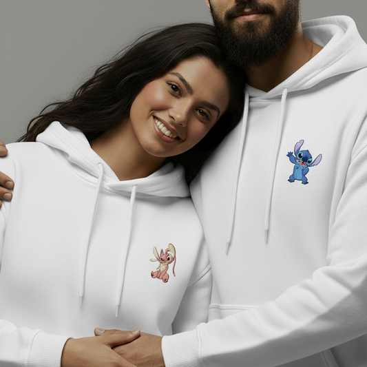 Angel & Stitch Funny Couple Hoodies