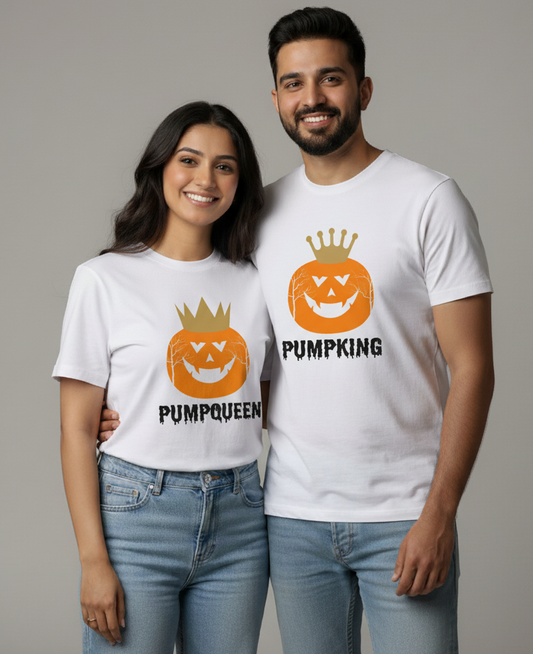 PUMPKING & PUMPQUEEN matching couple T-shirts