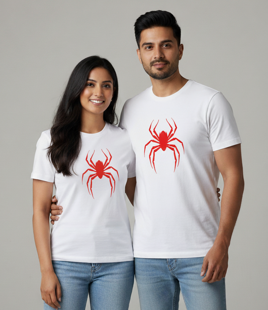 Red Spider Graphic Matching Couple T-Shirts